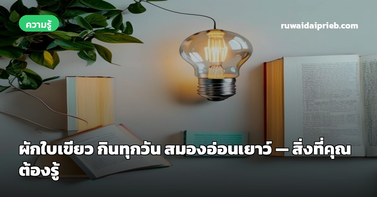 ผักใบเขียว กินทุกวัน สมองอ่อนเยาว์ — สิ่งที่คุณต้องรู้