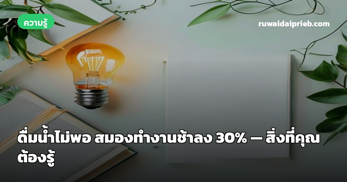 ดื่มน้ำไม่พอ สมองทำงานช้าลง 30% — สิ่งที่คุณต้องรู้
