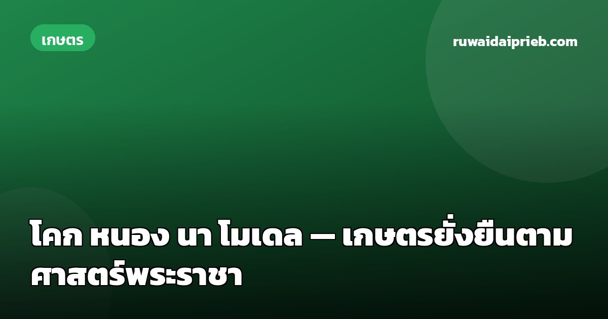 โคก หนอง นา โมเดล — เกษตรยั่งยืนตามศาสตร์พระราชา