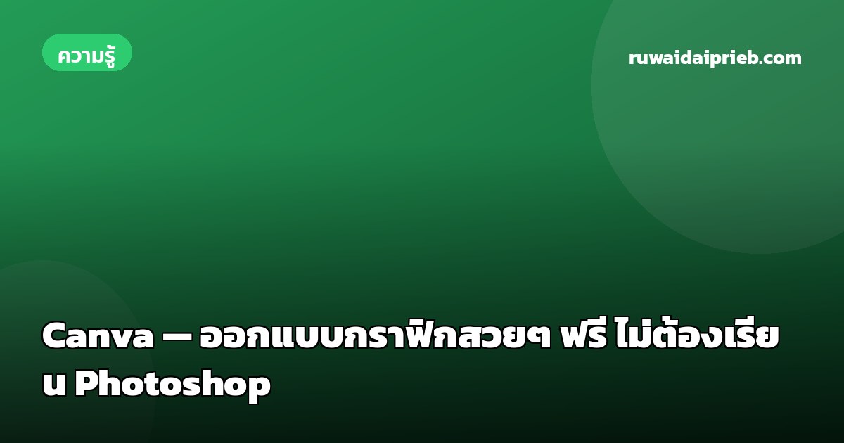 Canva — ออกแบบกราฟิกสวยๆ ฟรี ไม่ต้องเรียน Photoshop