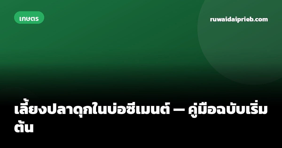เลี้ยงปลาดุกในบ่อซีเมนต์ — คู่มือฉบับเริ่มต้น