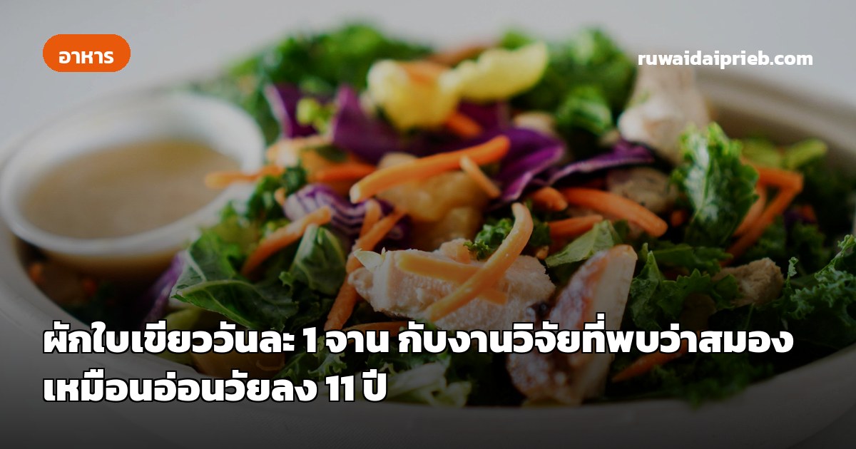 ผักใบเขียววันละ 1 จาน กับงานวิจัยที่พบว่าสมองเหมือนอ่อนวัยลง 11 ปี