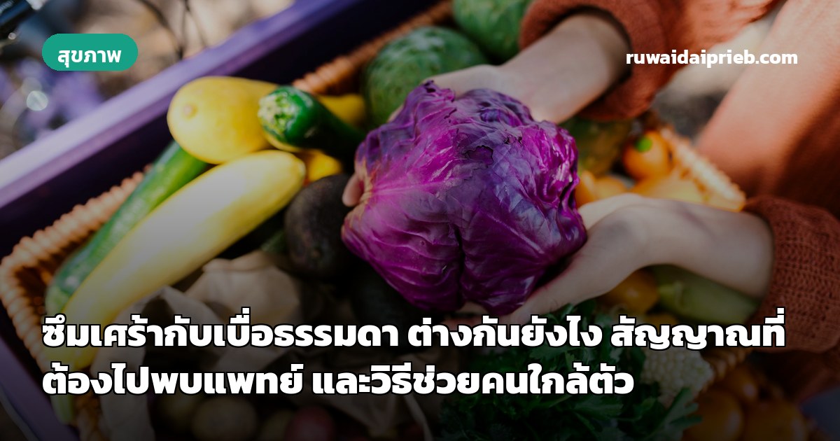 ซึมเศร้ากับเบื่อธรรมดา ต่างกันยังไง สัญญาณที่ต้องไปพบแพทย์ และวิธีช่วยคนใกล้ตัว